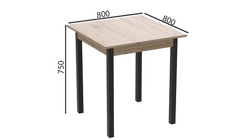 Стіл кухонний Ferrum-decor Агата 75x80x80 Чорний ДСП Сан-Марино 16мм (FRD-105637) - фото 3