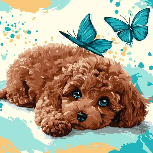 Картина за номерами "Милий пудель" ©art_selena_ua KHO6793, 40х40 см