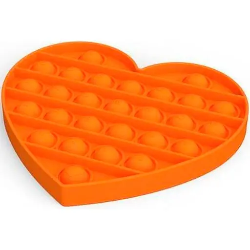 Сенсорна іграшка Pop it антистрес сердечко оранжеве - фото 1