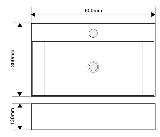 Умивальник підвісний Mixxus Premium Quadro-0206 600x360x130 мм з отвором під змішувач та переливом MP6509, Білий - фото 5