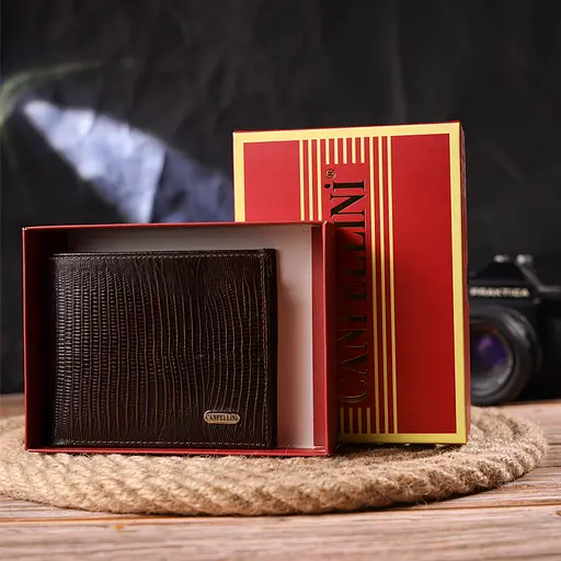 Мужской кожаный кошелек Canpellini 11.5х9.8х1 см acs0025038 - фото 9