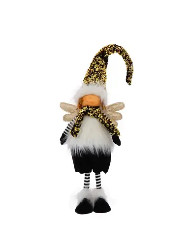 Новогодняя мягкая игрушка BonaDi Ангел мальчик 75см с пайетками Декоративная фигурка Черная - фото 1