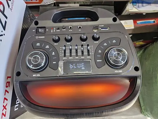 Музична портативна Вluetooth колонка ZPX Audio ZX7792 RGB підсвічування 2х10" Мікрофон Пульт 1000Вт Чорний - фото 2