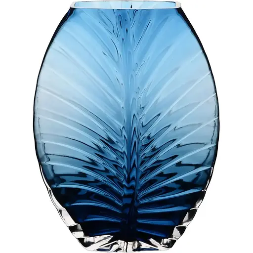 Ваза для цветов Viva Leaf стеклянная 25 см голубая (A060188)