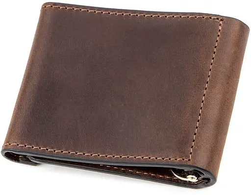Мужской кожаный кошелек Grande Pelle 9х8х1 см acs0024443 - фото 2
