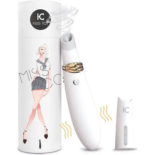 Вакуумний стимулятор з вібрацією KisToy Miss CC White - фото 7