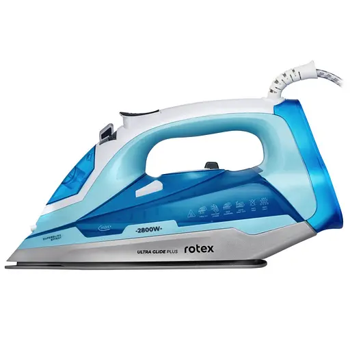 Гладильный утюг Rotex RIC63-C Ultra Glide Plus Керамическое покрытие 2800Вт Резервуар 380мл Голубой / Белый - фото 4
