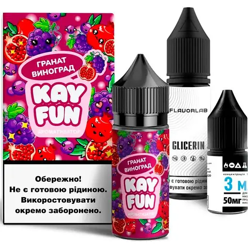 Набір компонентів для самозамісу сольової заправки Flavorlab Kayfun Гранат Виноград 30 мл, 0-50 мг (18709) - фото 1