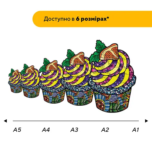 Пазл деревянный Аппетитный Кексик, А5, Деревянная коробка 35 элементов - фото 2