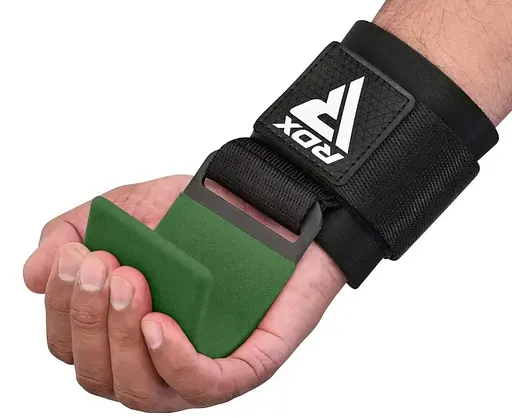 Крюки для тяги на запястье RDX W5 Gym Hook Strap Army Green Plus (WAN-W5AG+) - фото 3