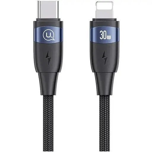 Кабель Usams US-SJ634 U85 Type-C To Lightning PD 30W Aluminum Alloy Fast Charging & Data Cable 1.2 м черный - фото 1