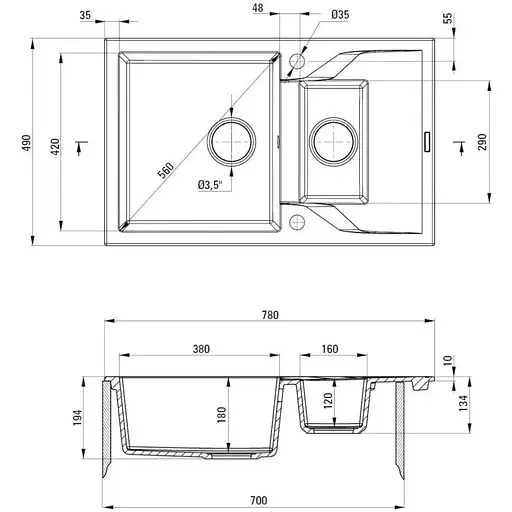 Кухонна мийка Deante Andante ZQN 7113 - фото 2