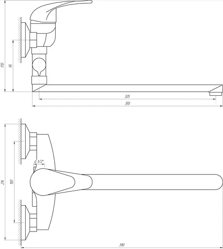 Змішувач для ванни EcoMix E-GEZ-108 Хром - фото 2