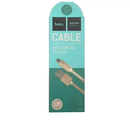 Кабель Hoco X2 knitted Micro USB Charging cable Gold - фото 2