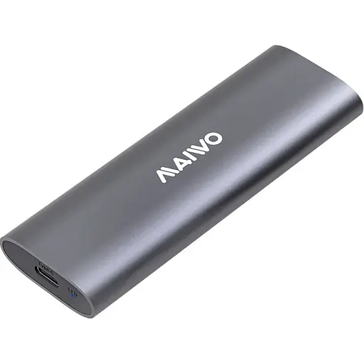 Внешний карман Maiwo внеш.для M.2 SSD NVMe/SATA combo через USB3.1 GEN2 Type-C безвинтов алюм. матовый серый (K1689) - фото 1