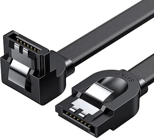 Кабель кутовий Ugreen US217 angled SATA 3 Data Cable 50 см чорний (30797)