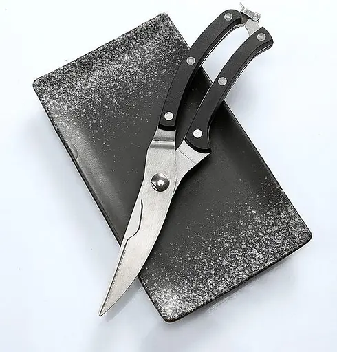 Кухонные ножницы секатор для мяса птицы и рыбы с фиксатором 25 см, Kitchen Master Черный 86401 - фото 6