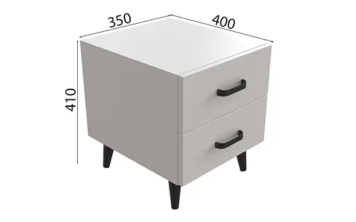 Тумба Віва 2 на конусних ніжках Ferrum-decor 41x35x40 Чорний метал ДСП Білий 16 мм (FRD-106815) - фото 4