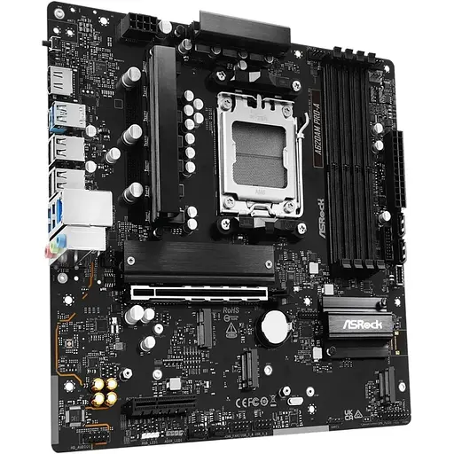 Материнська плата ASRock A620AM PRO-A (AM5/A620A, 4xDDR5, PCIex16, HDMI, 2xSATA, 3xM.2, 2.5GLan, 8ch, mATX) - фото 2