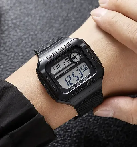 Годинник чоловічий спортивний наручний Skmei 2022 (Чорний з білим циферблатом) - фото 6