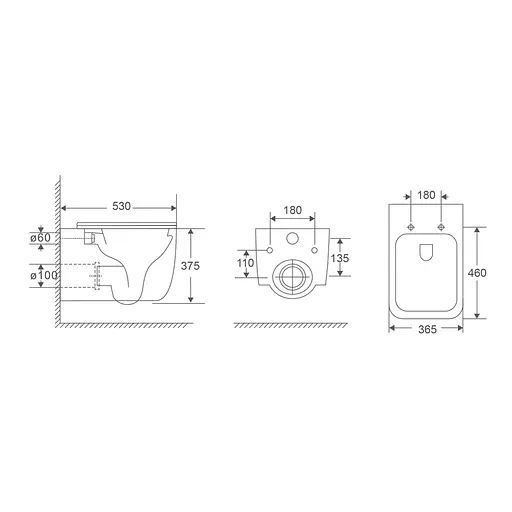 Унитаз подвесной Mixxus Premium Diverse-0101-T1 530x365x373 мм, система смыва Tornado 1.0 MP6477, Белый - фото 6
