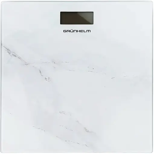 Напольные электронные весы бытовые Grunhelm BES-MAR стеклянные весы Белый мрамор 180 кг - фото 2