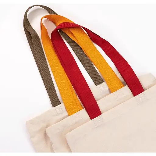 Сумка з бавовни Rosa Talent 38х42 см червона ручка 70 см невибілена бавовна 220 г/м2  - фото 3