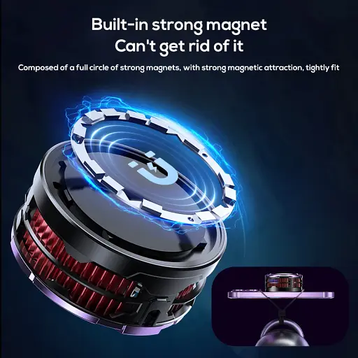 Кулер активне охолодження для телефону / планшета Memo CX08 High Power c магнітним і механічним кріпленням Purple (18514) - фото 4