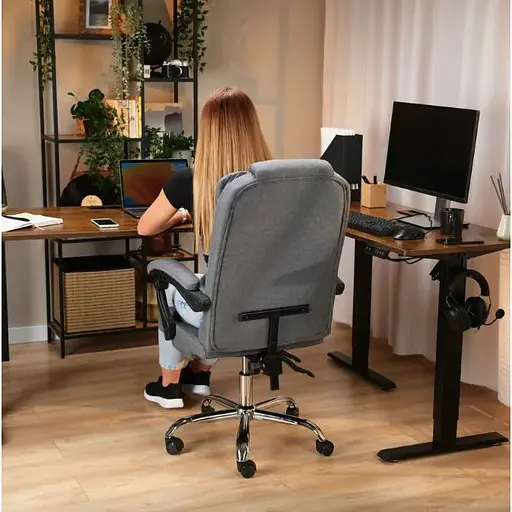 Компьютерный угловой стол Di Volio Trani с регулируемой высотой коричневый - фото 4