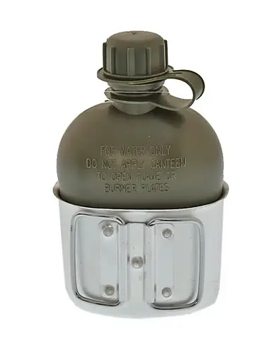Похідна фляга 1л + чохол + котелок (Оливковий) - фото 2
