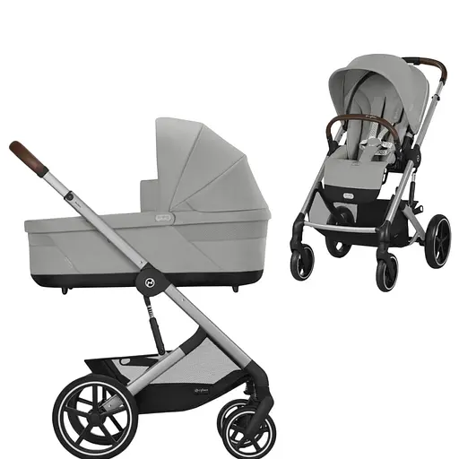 Коляска Cybex Balios S Lux SLV Stone Grey з бампером  + Люлька Cybex S Stone Grey
