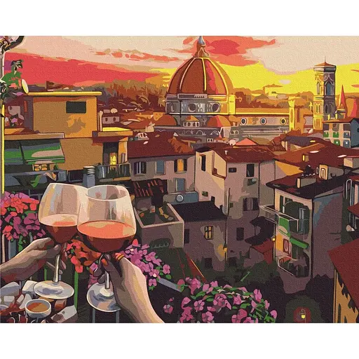 Картина по номерам на підрамнику Brushme Затишний вечір з вином - фото 1