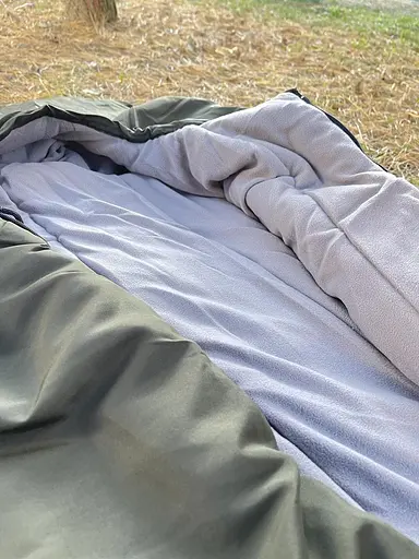 Зимний спальный мешок на флисе до -35С (Оливковый) - фото 8