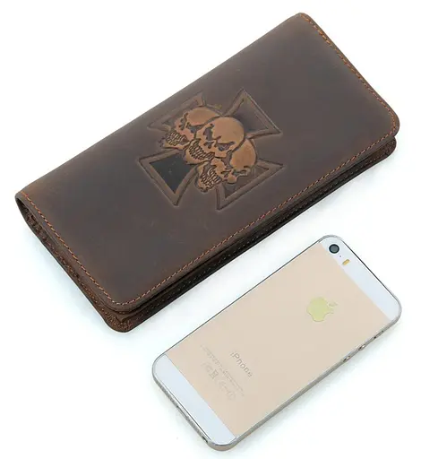 Мужской кожаный кошелек Vintage 9х19 см acs0016065 - фото 4