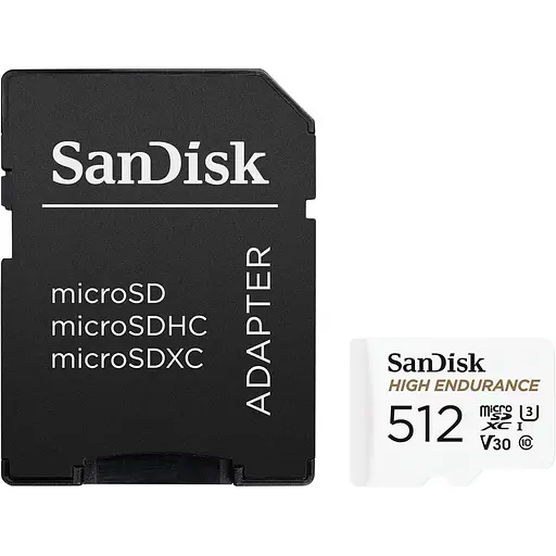 Карта памяти 512Gb microSDXC (UHS-1 U3) SanDisk High Endurance class 10 (SDSQQNR-512G-GN6IA) - фото 1