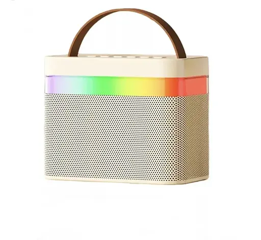 Портативная колонка K18 с микрофоном Bluetooth USB SD FM детская колонка караоке блютуз колонка 5 Вт Белый - фото 3