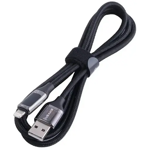 Кабель Usams SJ543 U78 Lightning Digital Display Charging Data Cable 1,2 м Черный