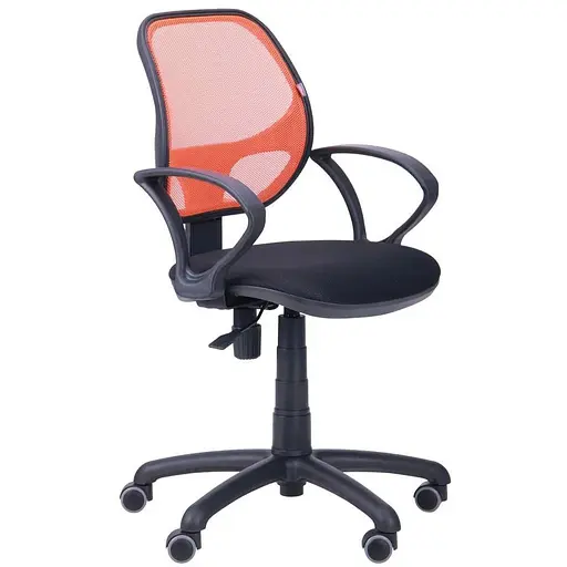 Кресло Байт/АМФ-4 сиденье Сетка черная/спинка Сетка оранжевая