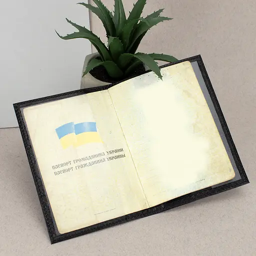 Обложка на паспорт кожаная 07115 черный питон - фото 4