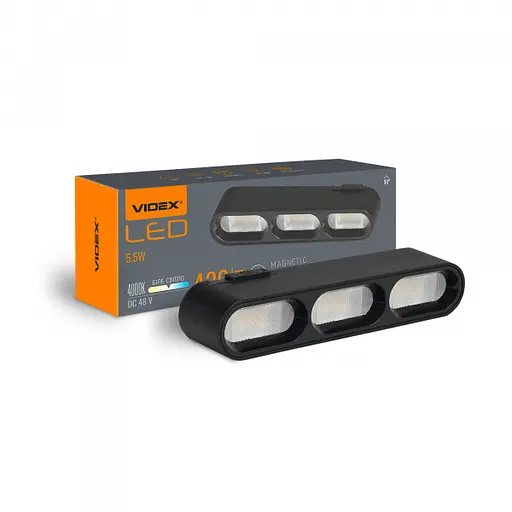 Світильник магнітний трековий Videx LD13B 5.5W 4000K 48V Black - фото 2