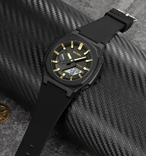 Годинник чоловічий наручний Skmei 2091 (Чорний/Золото/Білий) - фото 4