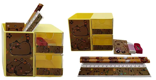 Подставка-органайзер Капибара, 3011-3, с наполнением, 6 предметов