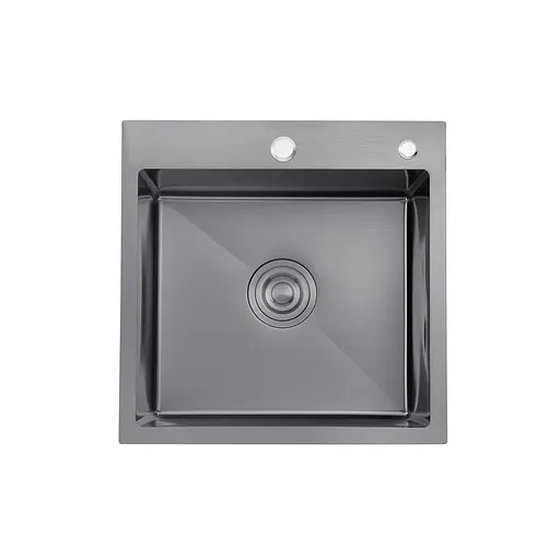 Кухонная мойка Kroner KRP Schwarze - 5050HM PVD (3,0/1,0 мм) CV022793, Черный - фото 1