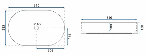 Умивальник Rea Nadia накладний white gold edge REA-U1063, Білий - фото 7
