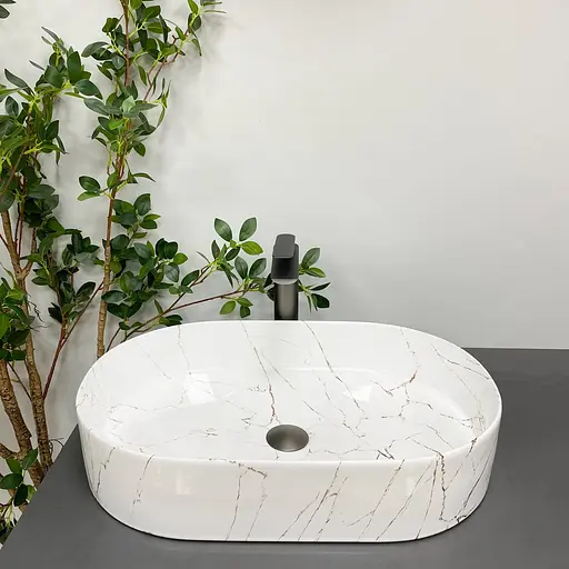 Умивальник VBI Verona 60 gold marmo glossy накладний VBI-011324, Золотий - фото 4