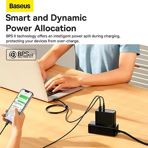 Блок живлення мережевий адаптер Baseus GaN5 Pro Fast Charger 100 W (CCGP090201) чорний - фото 10