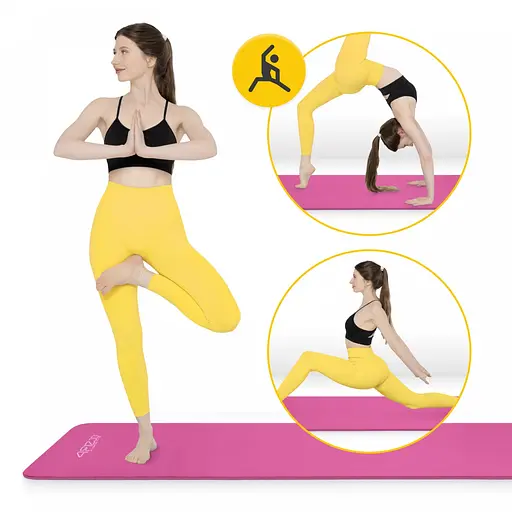 Коврик (мат) спортивный 4FIZJO NBR 180 x 60 x 1.5 см для йоги и фитнеса Pink (P-5905973405669) - фото 6