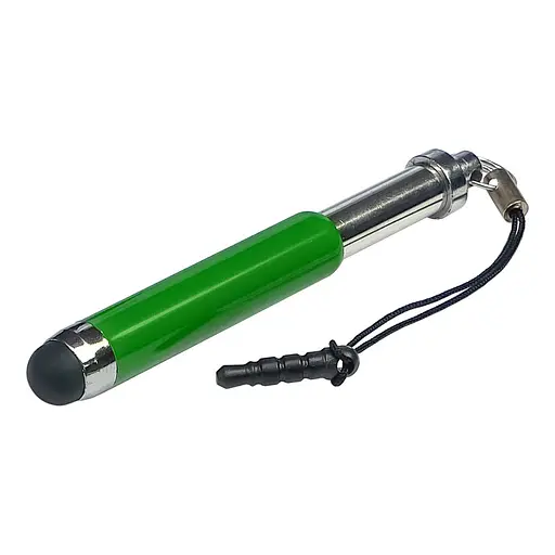 Стилус-брелок ємнісний, висувний, зелений - фото 2