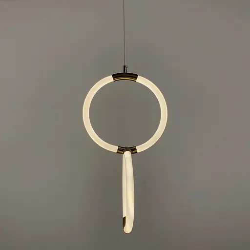 Дизайнерский латунный подвес двойной круг с гибкой LED лентой | Line F | Арт. Mj60/2 - фото 2