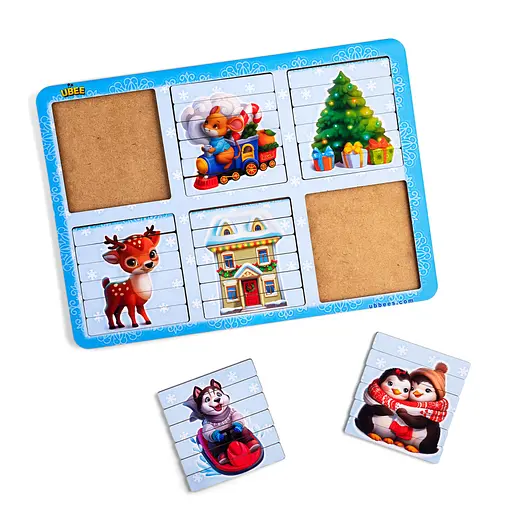 Розвиваючі пазли-палички Новорічні (ПСД229) PSD229 двосторонні - фото 2